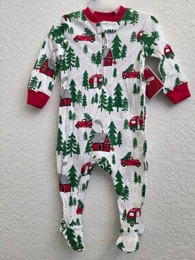 Holiday Time Baby Boys Holiday Sleep N Play One Piece Footed Crawler Footie 3-6M